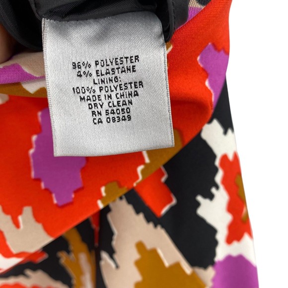 Kim Rogers Women’s Dress Sheath Sleeveless Red Multi Print Career Statement 10 - Picture 9 of 10